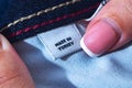 Small clothes label showing garment was Made in Turkey.