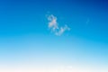 Small cloud in the blue sky, background, copy space for text Royalty Free Stock Photo