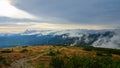 Small clouds rolling over a mountain ridge, Low Tatras, Slovakia Royalty Free Stock Photo