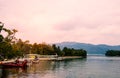 Small coastal port in the morning