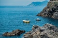 A small coastal village in Italy, the Cinque Terre is located in the Mediterranean Sea, with beautiful coastlines, blue seas and d