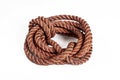 Small coil of rope isolated on a white background Royalty Free Stock Photo