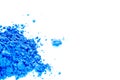 Small color powder heap blue - high angle view.