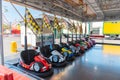 Small colored bumper cars for children Royalty Free Stock Photo