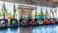 Small colored bumper cars for children Royalty Free Stock Photo