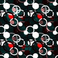 Small colored circles on a geometric background seamless pattern Royalty Free Stock Photo