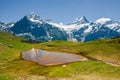 Small colored lake near Bachsee, Schreckhorn Royalty Free Stock Photo