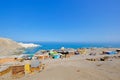 Small colorful fishing village on the pacific coast, south of Iquique, Chile Royalty Free Stock Photo