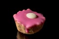 Small colorful sweet cake. Cupcake. Valentine Petit Four.