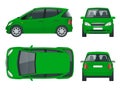 Small Compact Electric vehicle or hybrid car. Eco-friendly hi-tech auto.