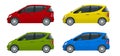 Small Compact Electric vehicle or hybrid cars. Eco-friendly hi-tech auto. Royalty Free Stock Photo