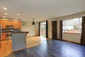 Small compact kitchen room with hardwood floor. Royalty Free Stock Photo