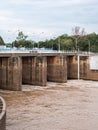 Small concrete dam.