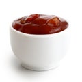 Small condiment bowl of tomato and red chilli pepper salsa. Iso Royalty Free Stock Photo