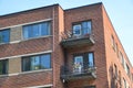 Small condo buildings in downtown Montreal Royalty Free Stock Photo