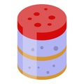 Small confectioner cake icon, isometric style