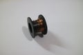 Small copper coil for electronic circuit Royalty Free Stock Photo