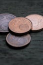 Small coins in euro cents Royalty Free Stock Photo