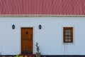 Small Cottage Front Door And Window Royalty Free Stock Photo