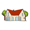 Small Cottage Vector Artwork