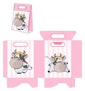 A small cow. Handbag packages pattern