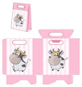 A small cow. Handbag packages pattern