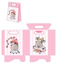 A small cow. Handbag packages pattern