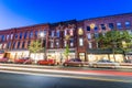 Small Cozy Downtown of Brattleboro, Vermont at Night Royalty Free Stock Photo