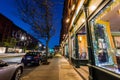 Small Cozy Downtown of Brattleboro, Vermont at Night Royalty Free Stock Photo