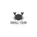 Small crab food logo design icon illustration