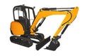 Small crawler excavator designed for the development of soils and bulk materials Royalty Free Stock Photo