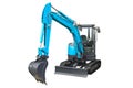 Small crawler excavator, front view