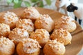 Small cream puffs Royalty Free Stock Photo