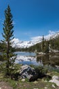 Small creek in Eastern Sierra Nevada mountains in California, along the John Muir Trail in Little Lakes Valley Heart Lake in Mono Royalty Free Stock Photo