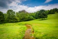 Small creek and field in rural Carroll County, Maryland. Royalty Free Stock Photo