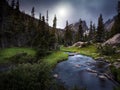 Small Creek Runs Through a Meadow Royalty Free Stock Photo