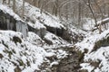 Small stream after light snow