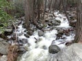 Small Creek, water cascading over the rocks near Bridalveil Falls - Yosemite National Park, Sierra Nevada, California Royalty Free Stock Photo