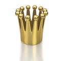 Small crown on white background from below