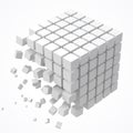 Small cubes forming a big cube. blockchain and big data cncept. 3D style vector illustration. Royalty Free Stock Photo