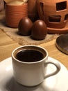 Small cup of oriental coffee in a cafe