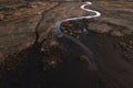 A small curved stream in Iceland Royalty Free Stock Photo