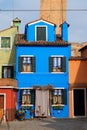A small cute blue house