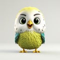 Little Cute Budgerigar 3d Animation With High-quality Life-like Avian Illustration Style