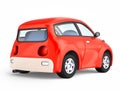 Small cute red car back Royalty Free Stock Photo