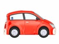 Small cute red car side Royalty Free Stock Photo