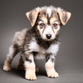 Small cute spotted standing puppy of mixed breed ai Generated, generative AI, CGI graphics