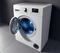 Small cute washing machine toy, 3D reference model. AI generated model reference image isolated on solid background