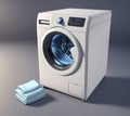 Small cute washing machine toy, 3D reference model. AI generated model reference image isolated on solid background