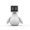 Small, Cute White Robot with a Square Screen Head on a White Background android artificial intelligence Royalty Free Stock Photo